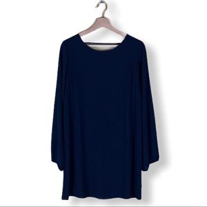 MOD NAVY OPEN BACK LONG SLEEVED DRESS NWT, L